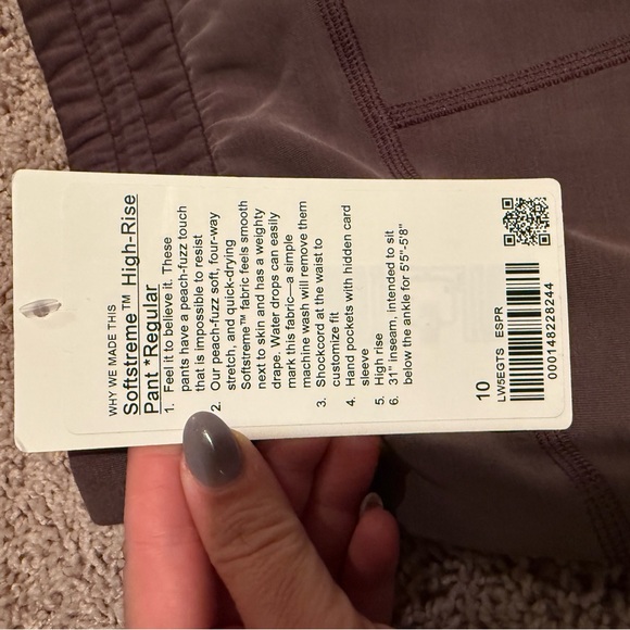 Lululemon softstreme high-rise pants, regular length, espresso, brown size 10 - Picture 4 of 4